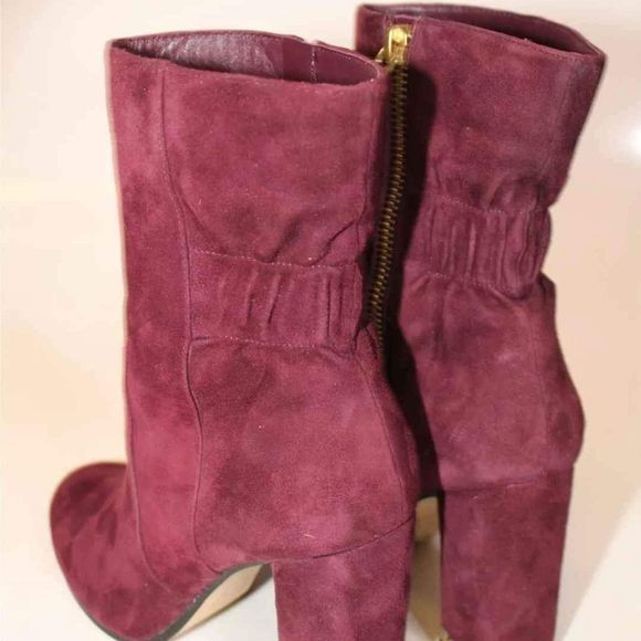Michael Kors MK Designer Womens Suede Booties Heels Ankle Boots Size 5 M - Picture 7 of 9